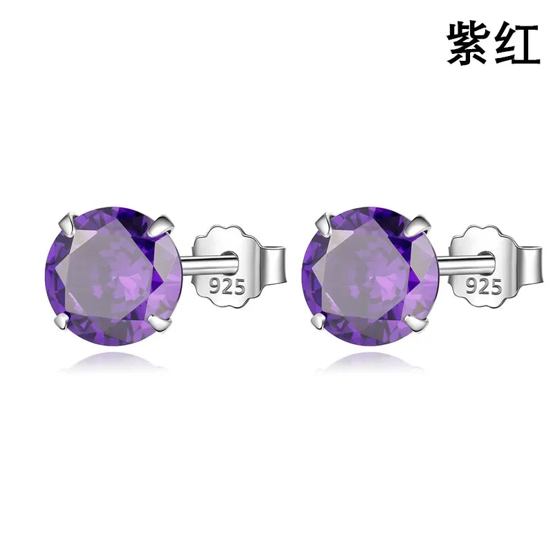 Sweet Round Zircon Colorful Earrings DS4084