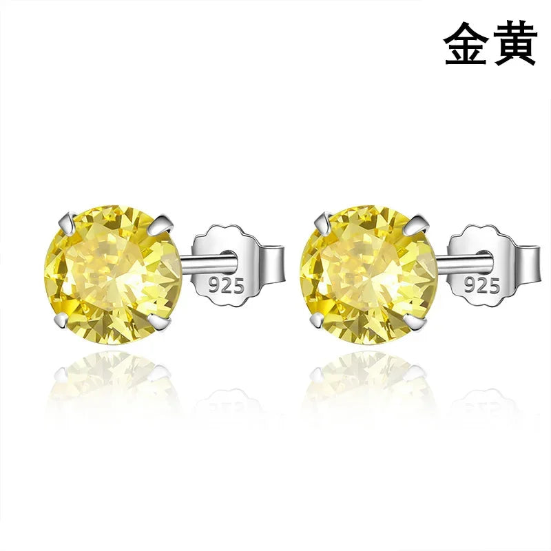 Sweet Round Zircon Colorful Earrings DS4084