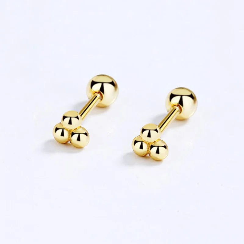 Triangle Beads Screw Stud Earring DA2780
