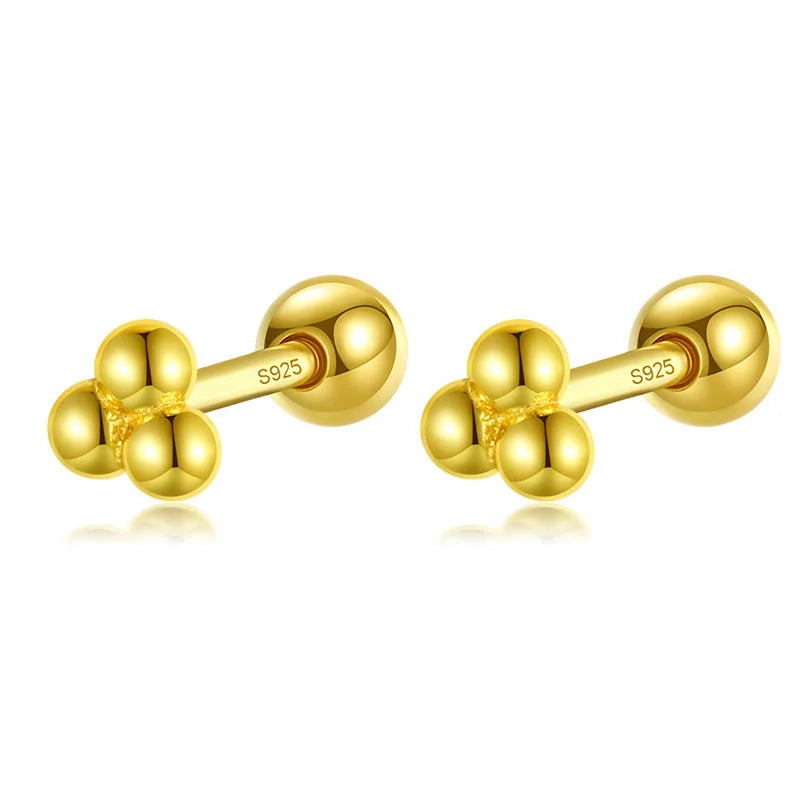 Triangle Beads Screw Stud Earring DA2780