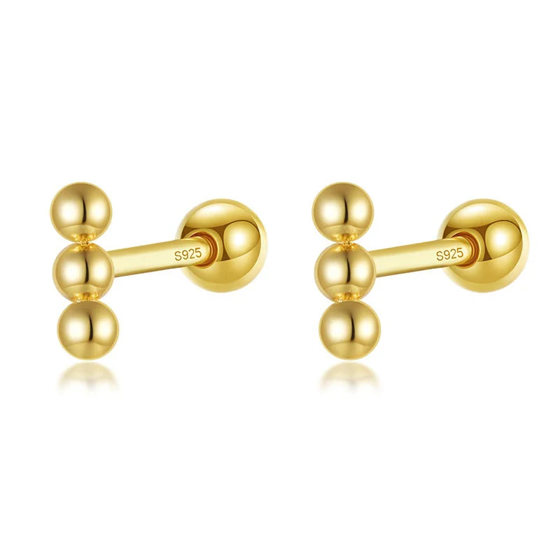 Triangle Beads Screw Stud Earring DA2780