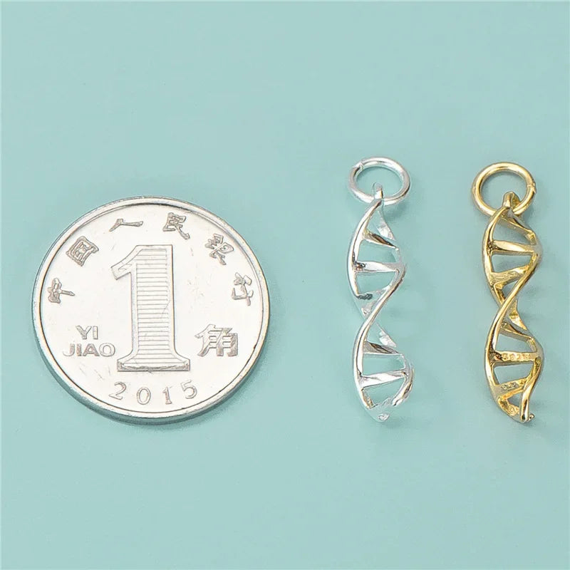 TrustDavis Real 925 Sterling Silver Women Pendant Handmade DIY Necklace Bracelet DNA Creative Accessories Fine 925 Jewelry HY665