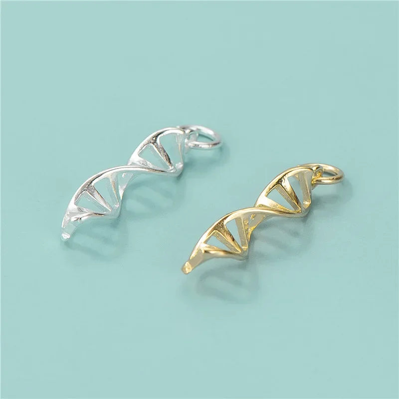 TrustDavis Real 925 Sterling Silver Women Pendant Handmade DIY Necklace Bracelet DNA Creative Accessories Fine 925 Jewelry HY665