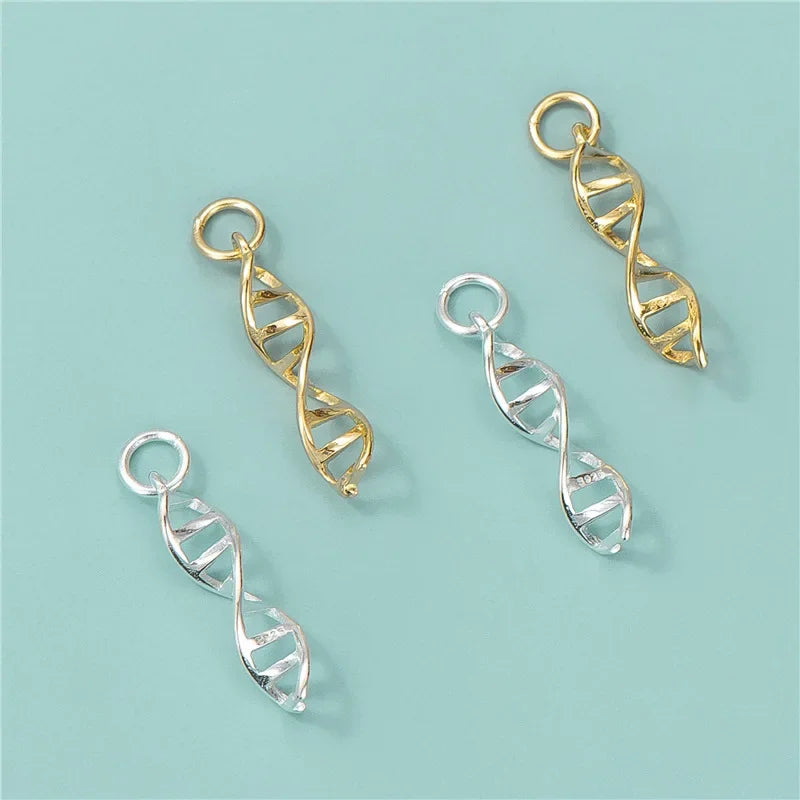 TrustDavis Real 925 Sterling Silver Women Pendant Handmade DIY Necklace Bracelet DNA Creative Accessories Fine 925 Jewelry HY665