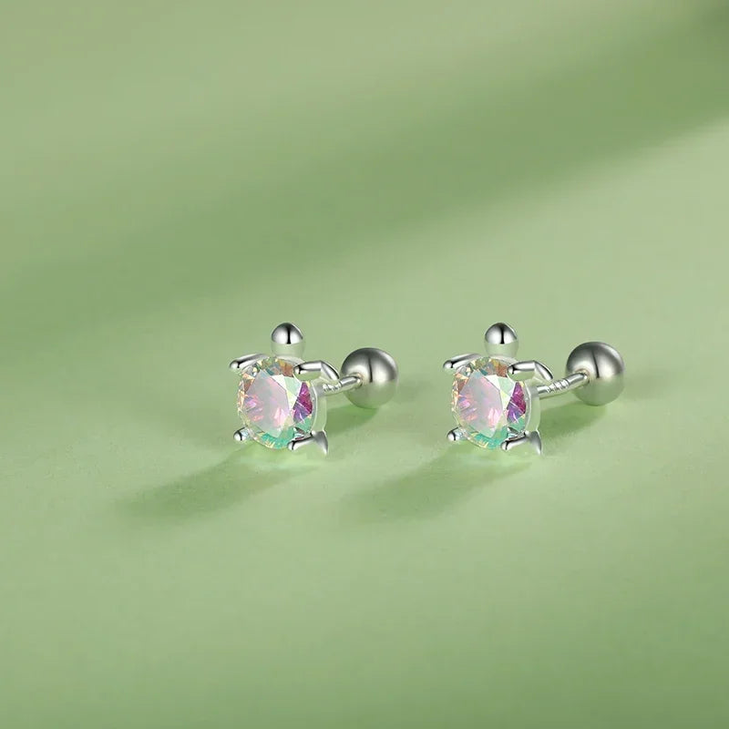 Fashion Tortoise CZ Screw Stud Earrings DF2019