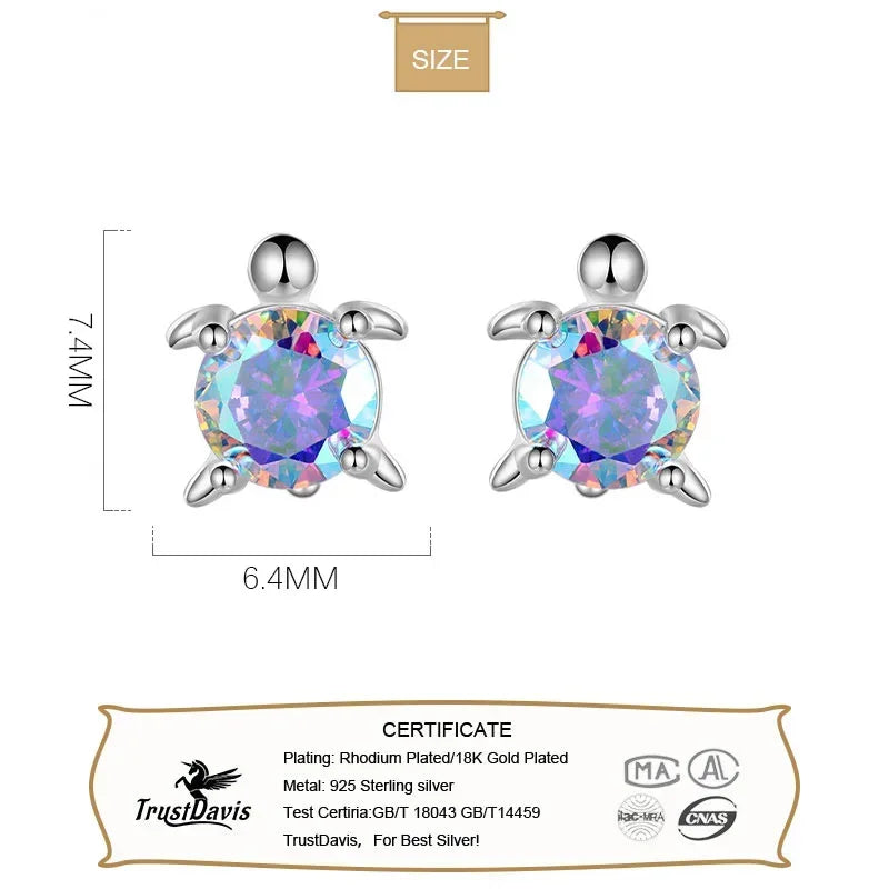 Fashion Tortoise CZ Screw Stud Earrings DF2019