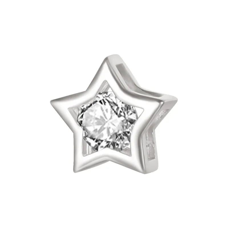 Star Round Interval Bead Charm Beads DIY Accessories Fine Jewelry HY682