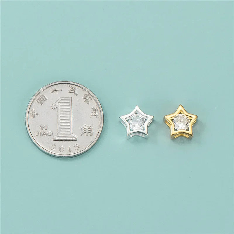 Star Round Interval Bead Charm Beads DIY Accessories Fine Jewelry HY682