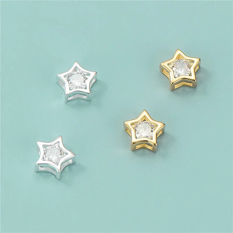 Star Round Interval Bead Charm Beads DIY Accessories Fine Jewelry HY682