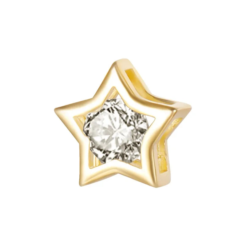 Star Round Interval Bead Charm Beads DIY Accessories Fine Jewelry HY682