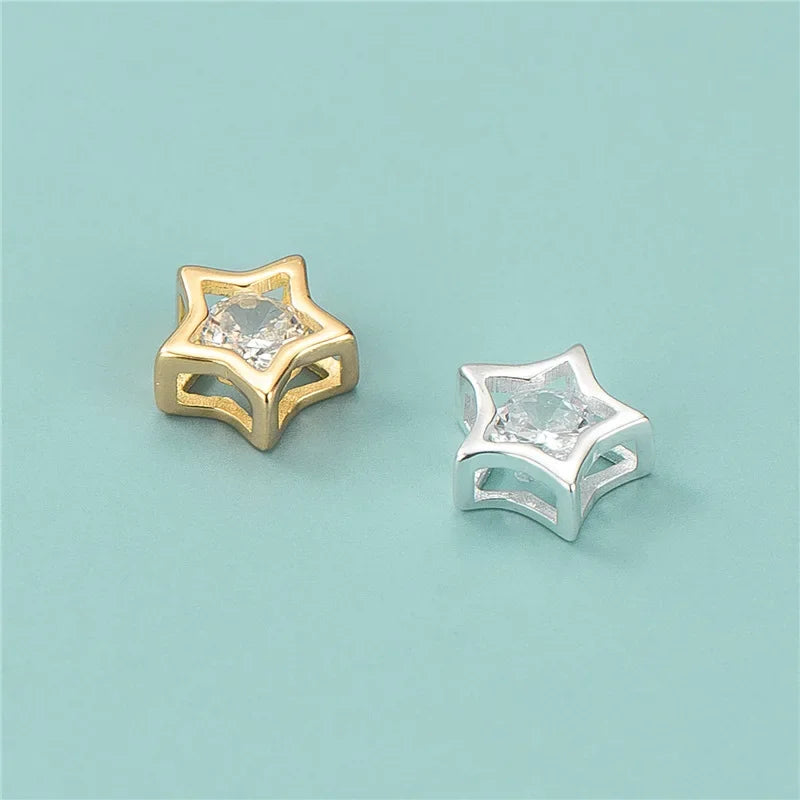 Star Round Interval Bead Charm Beads DIY Accessories Fine Jewelry HY682