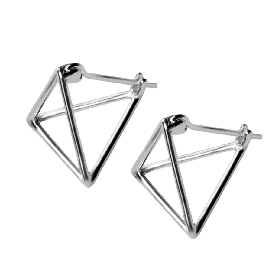 Earrings 3D Triangle Stud Earring 1Pair Women Girls Fashion Jewelry DS1274