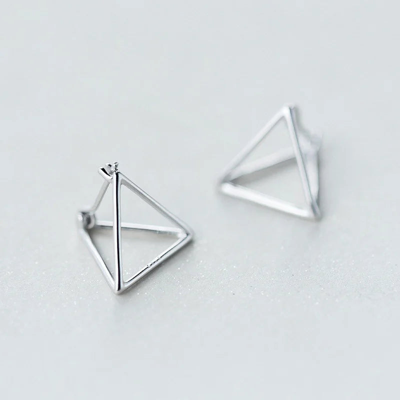 Earrings 3D Triangle Stud Earring 1Pair Women Girls Fashion Jewelry DS1274