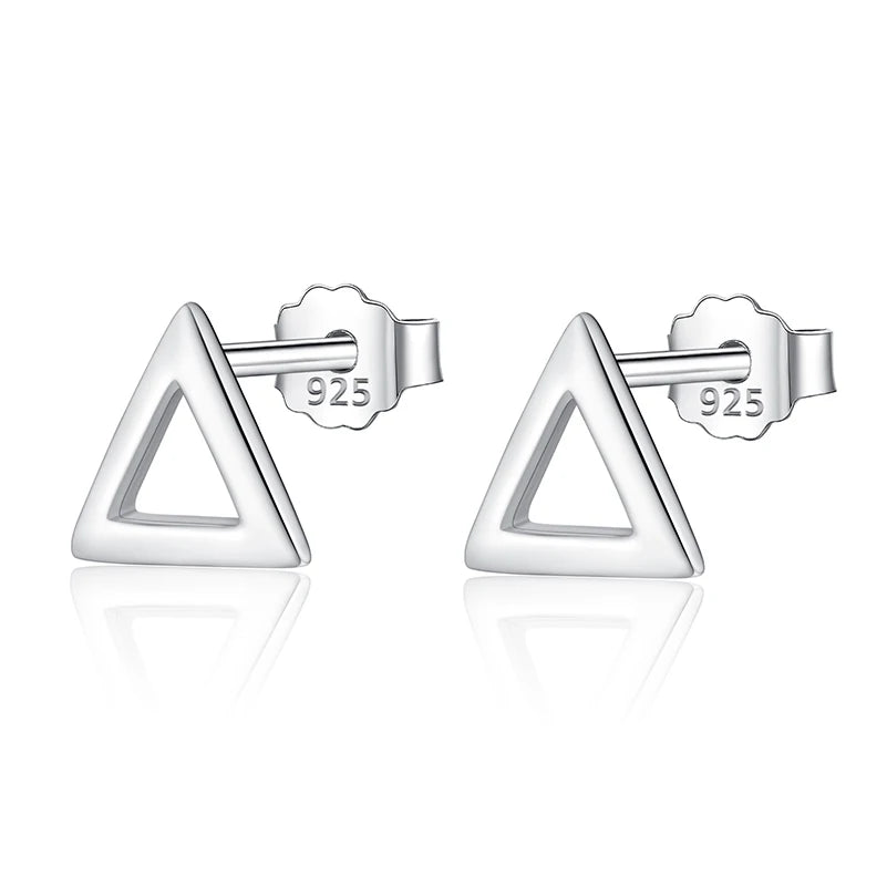 Fashion Cute Tiny Round Square Triangle Stud Earrings DS46