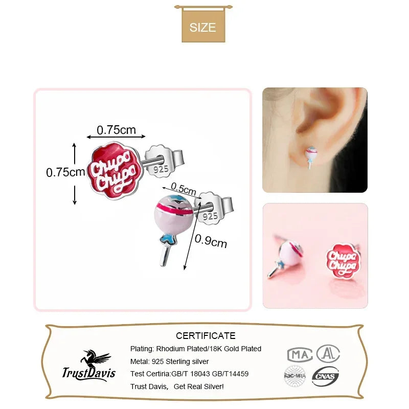 Cute Tiny Asymmetric Candy Letter Stud Earrings DS584