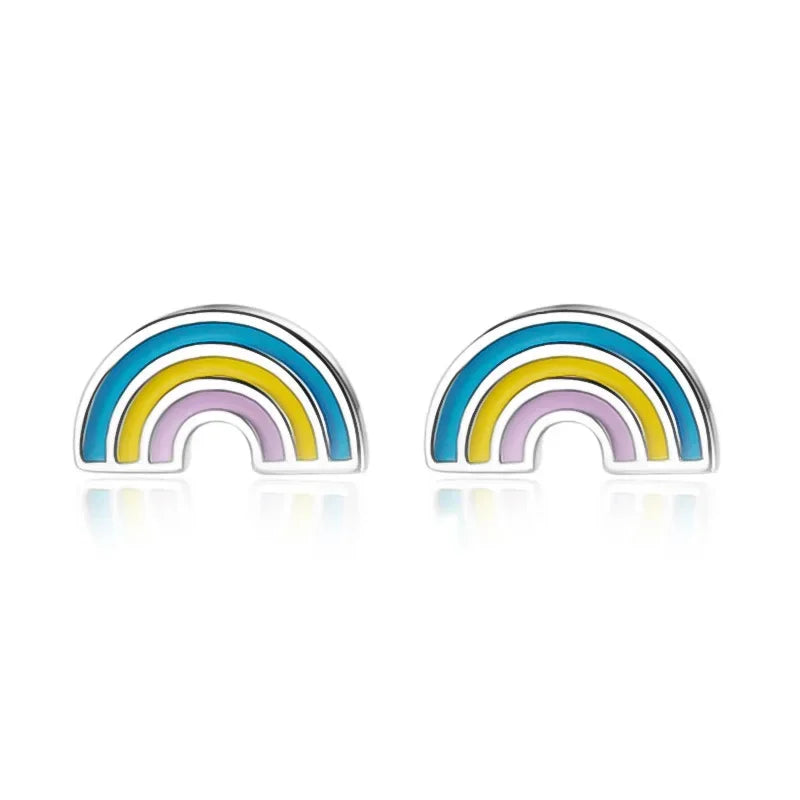 Cute Tiny Asymmetric Candy Letter Stud Earrings DS584