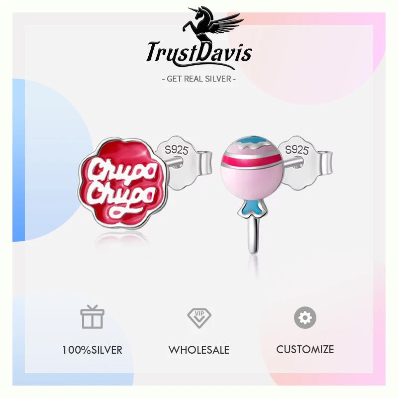 Cute Tiny Asymmetric Candy Letter Stud Earrings DS584