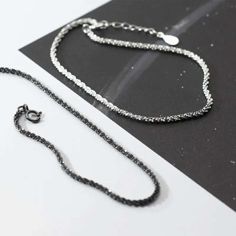 Shiny Stars Chain 925 Braclet For Women Wednesday Jewelry DS1388