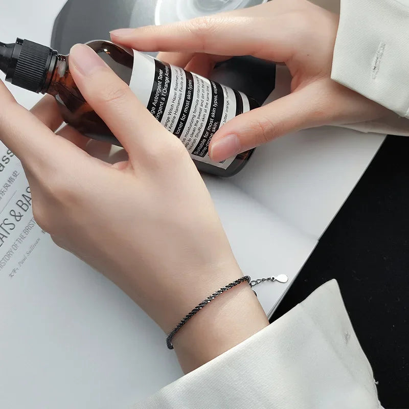 Shiny Stars Chain 925 Braclet For Women Wednesday Jewelry DS1388