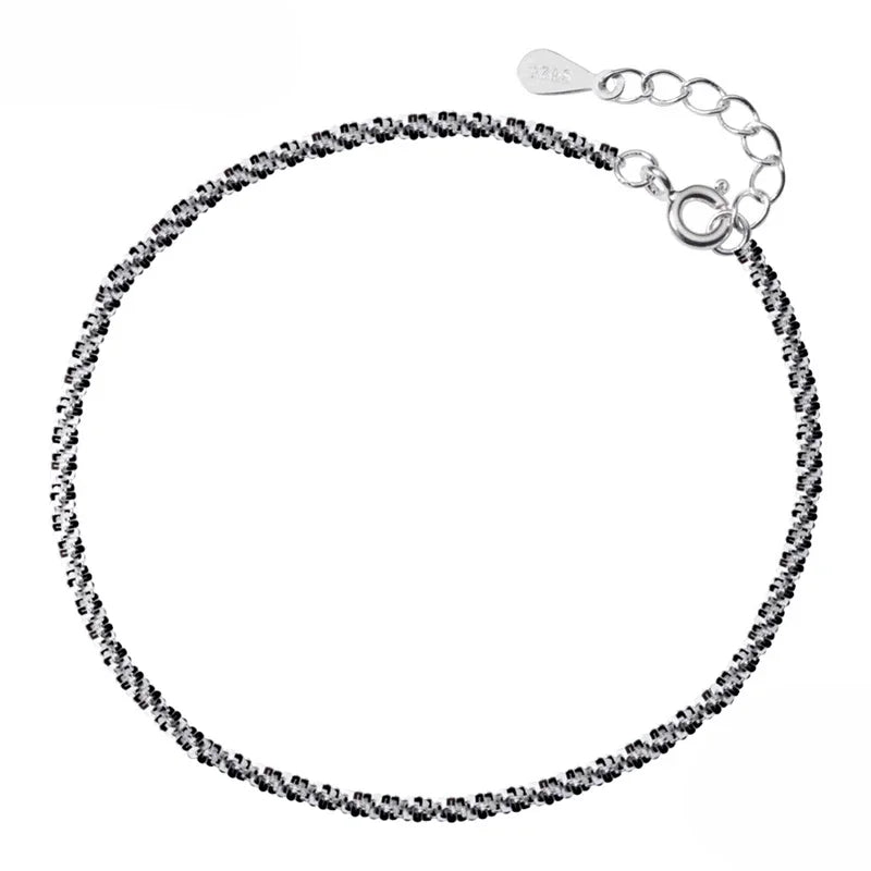 Shiny Stars Chain 925 Braclet For Women Wednesday Jewelry DS1388
