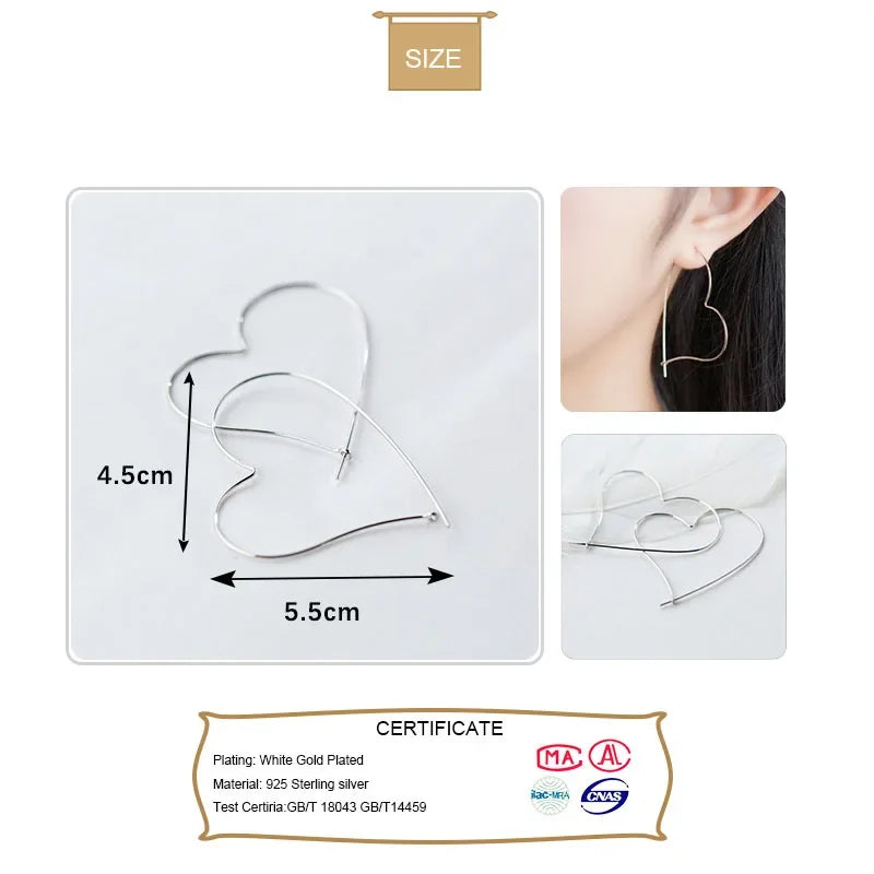 Jewelry Fashion Love Heart Hoop Earrings Gift DS135