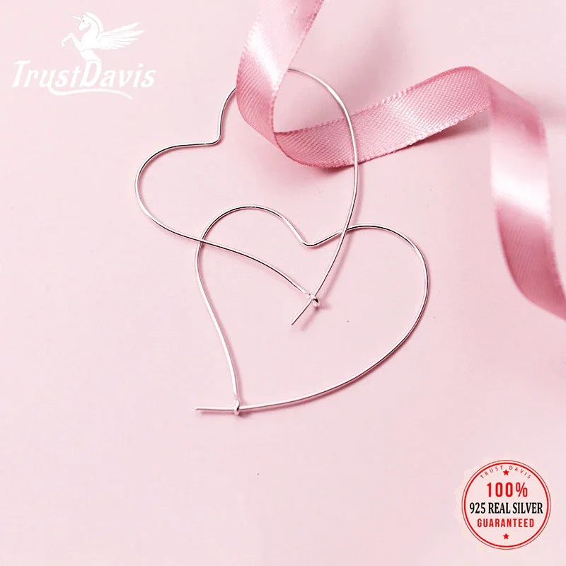 Jewelry Fashion Love Heart Hoop Earrings Gift DS135