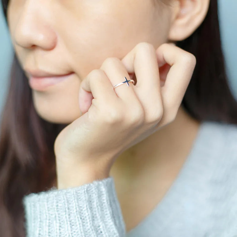 Fashion Simple Cross Cocktail Adjustable Ring DS221