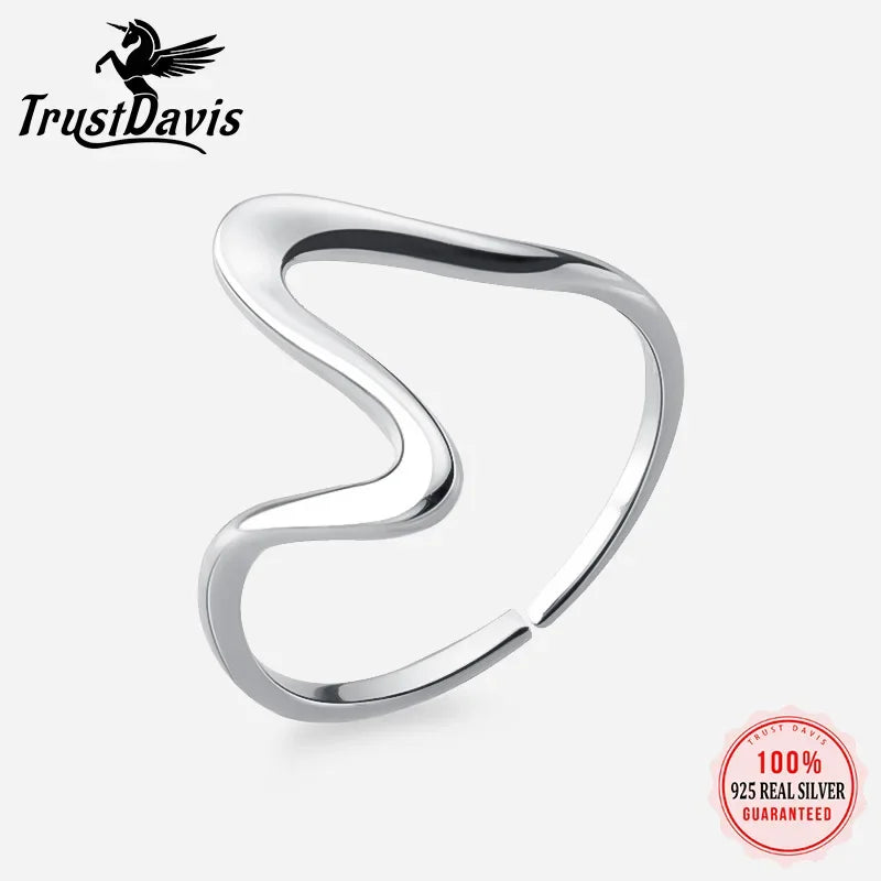 Fashion Snake S Wave Cocktail Opening Ring DA343