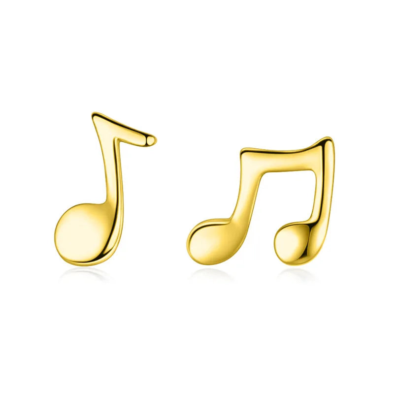 Music Notation Stud Earrings for Women Wedding Party S925 Jewelry DA1033