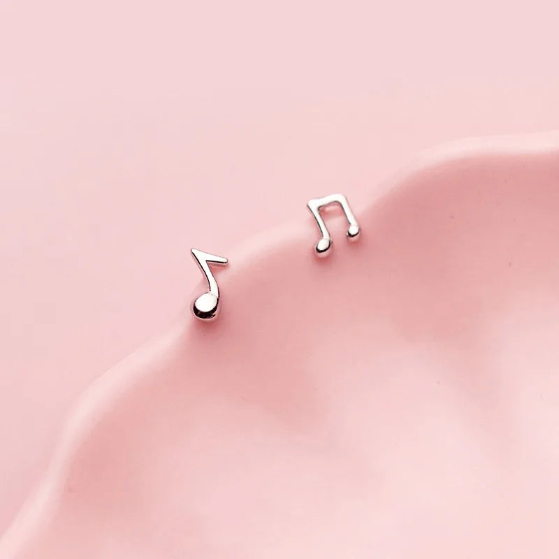 Music Notation Stud Earrings for Women Wedding Party S925 Jewelry DA1033