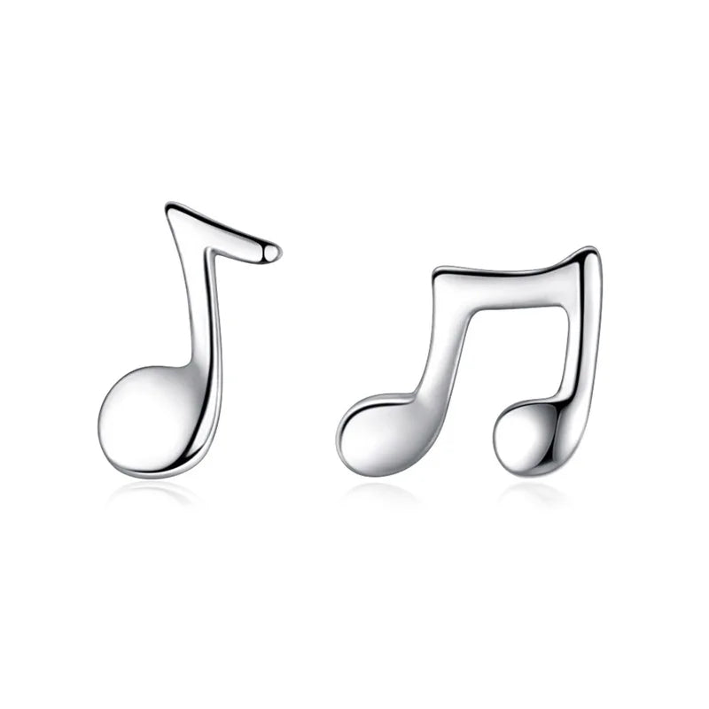 Music Notation Stud Earrings for Women Wedding Party S925 Jewelry DA1033