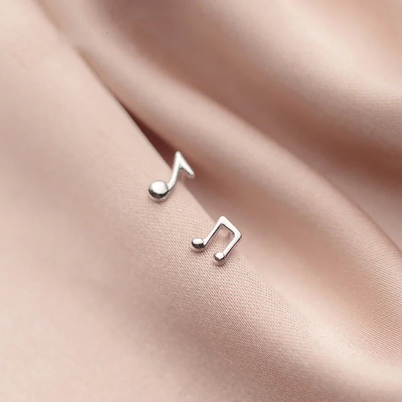 Music Notation Stud Earrings for Women Wedding Party S925 Jewelry DA1033