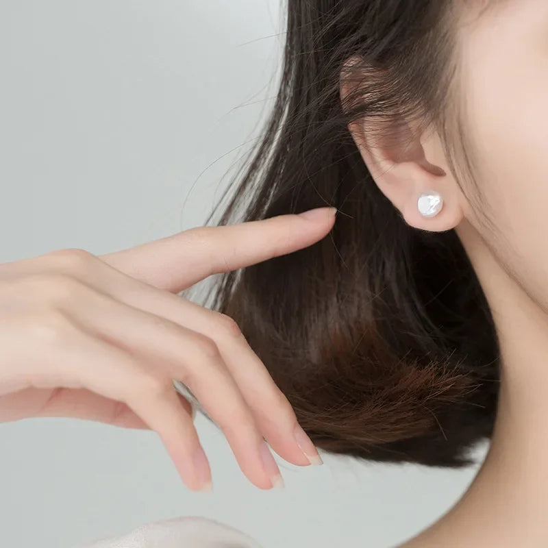 Sweet Irregular Baroque Pearl Stud Earrings DA1224