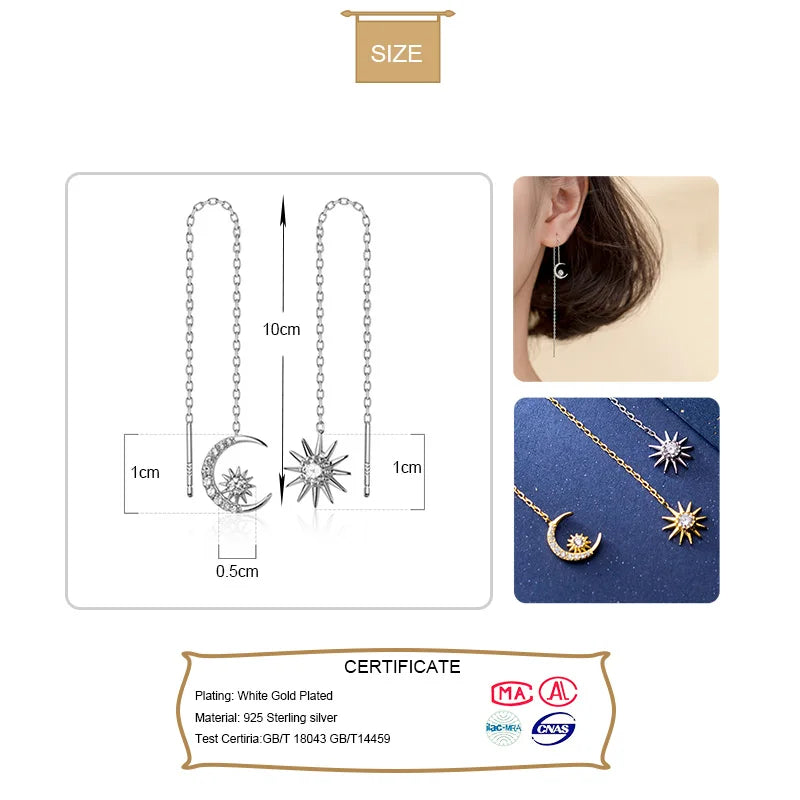 Asymmetrical Sun Moon Linked 10cm Ear Line DS2113