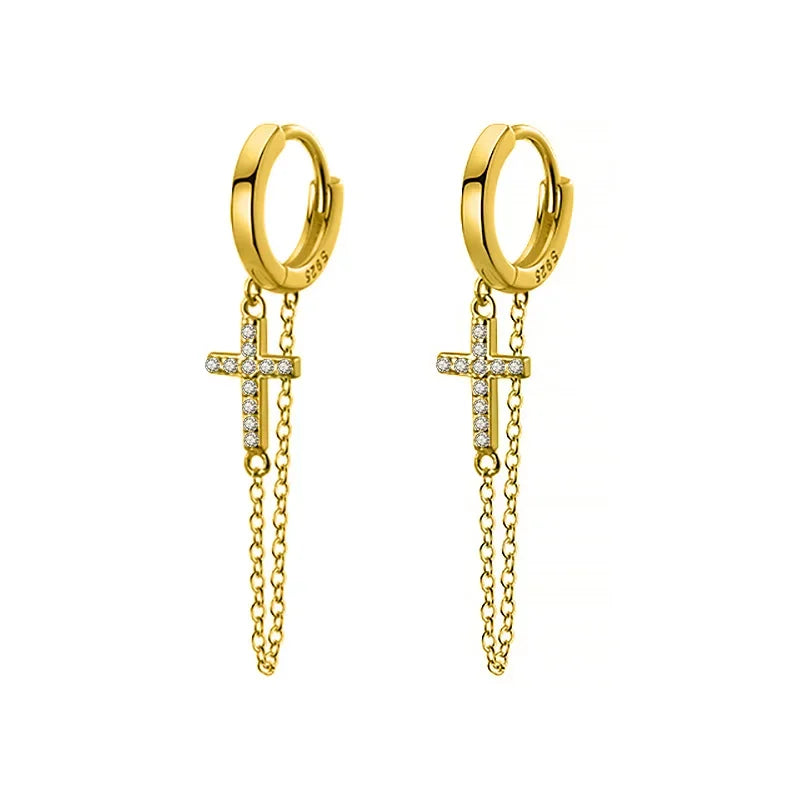 Double Layer Linkced Chain Clips Earrings DA544