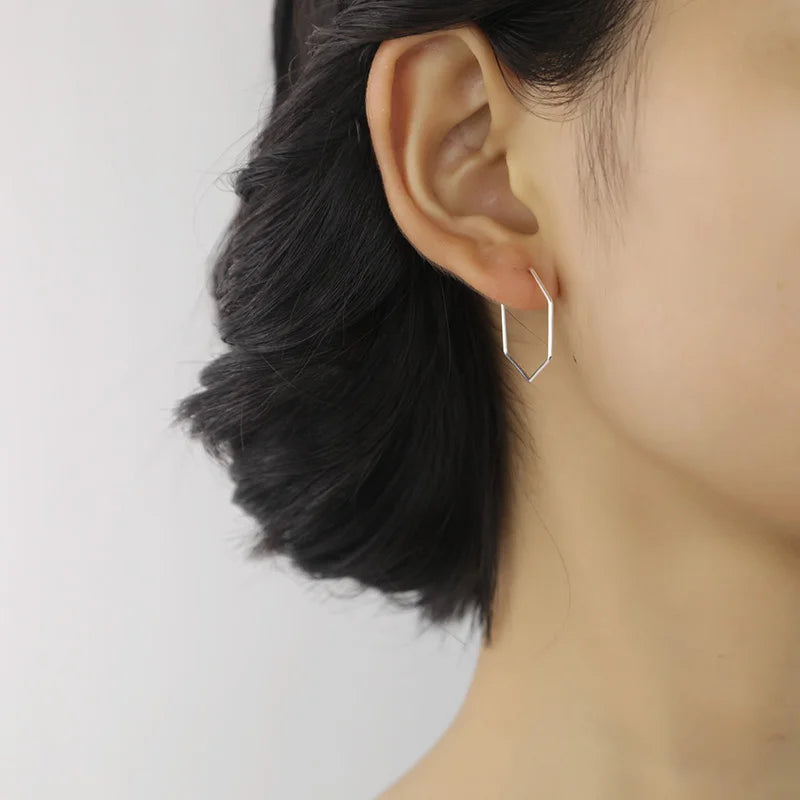 Fashion Cute Hexagon Hoop Earrings DS133