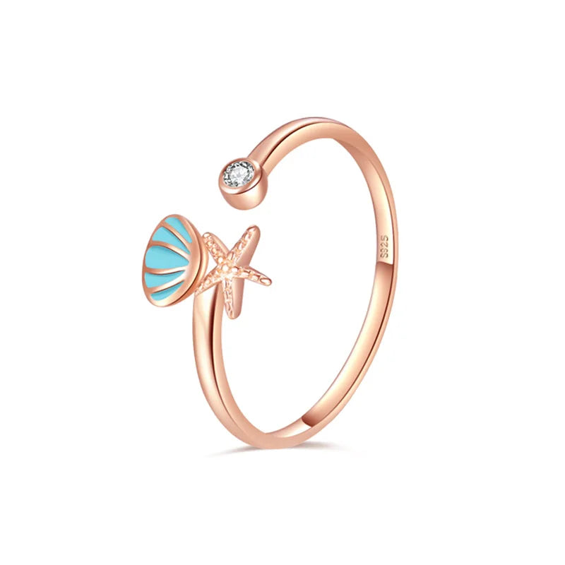 Fashion Sea Shells Cocktail Opening Ring DA2160