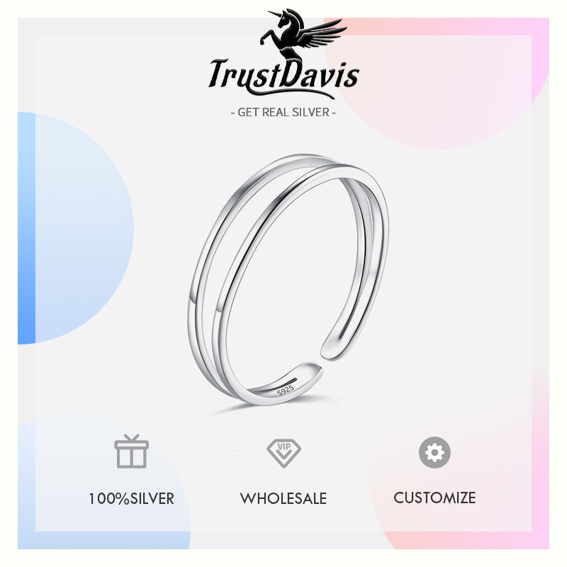 Fashion Simple Double Layer Cocktail Adjustable Ring DA1031