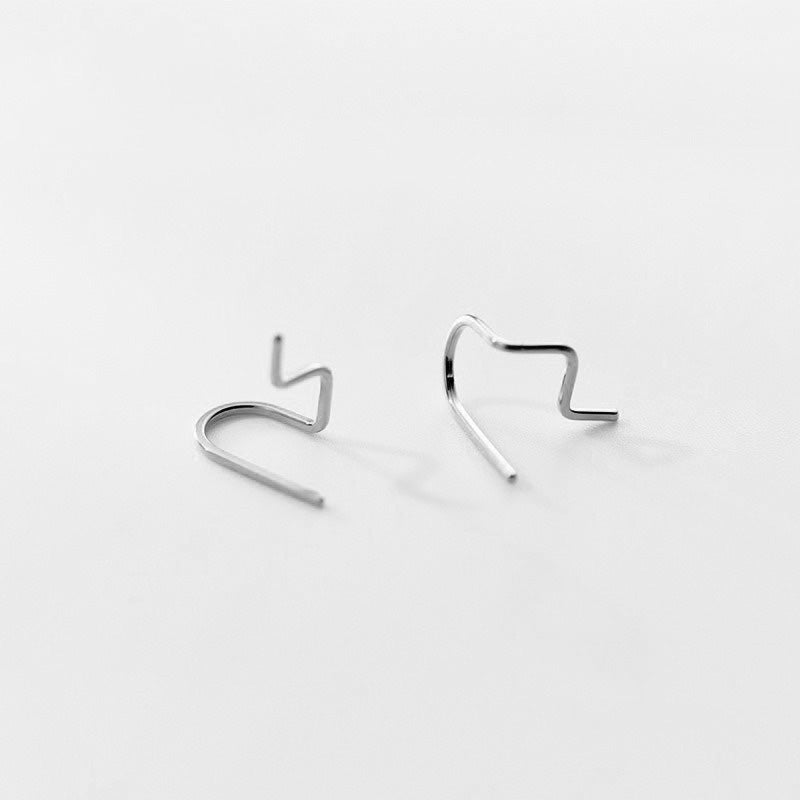 Fashionable Simple Curved Line Earrings for Women Girls Jewelry Gift DS4317