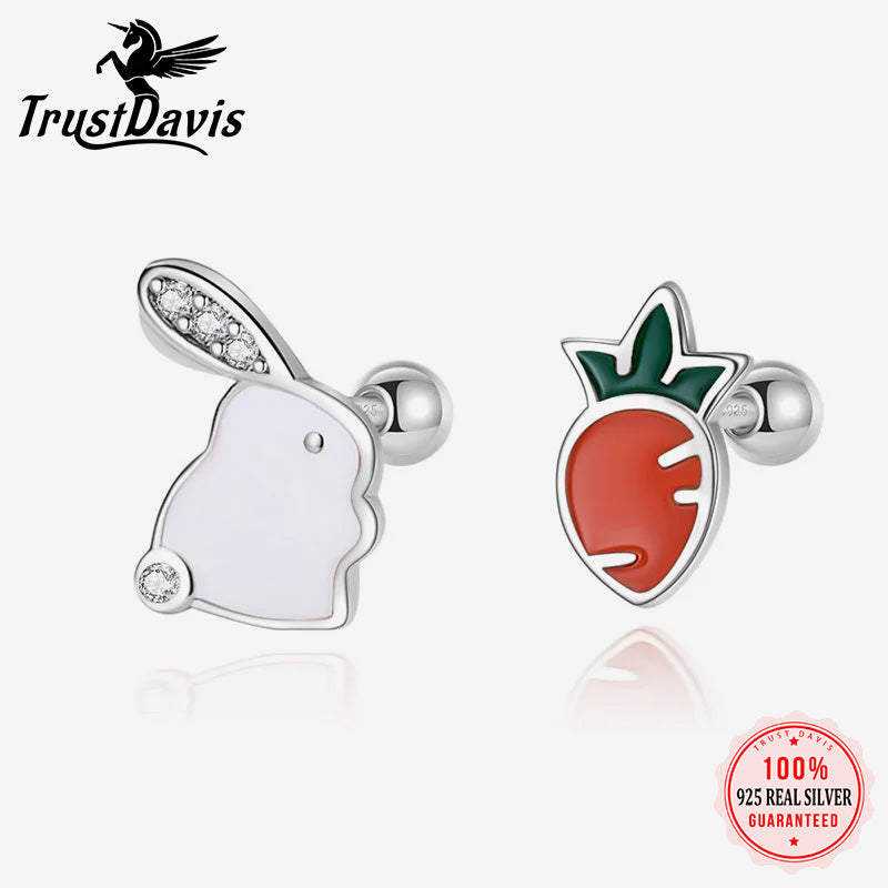Rabbit Radish Screw Stud Earrings DG0137