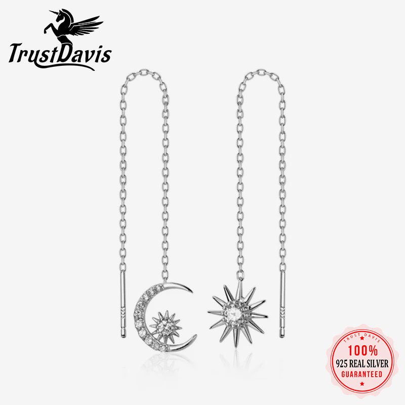 Asymmetrical Sun Moon Linked 10cm Ear Line DS2113