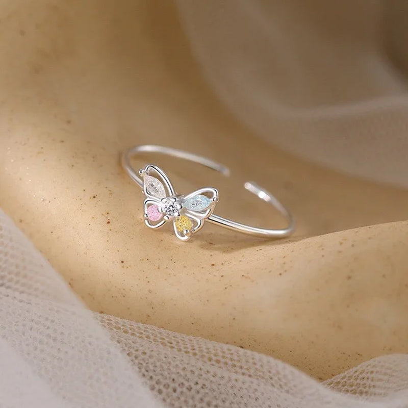 Butterfly Zircon Ring Cute Gift DA4182