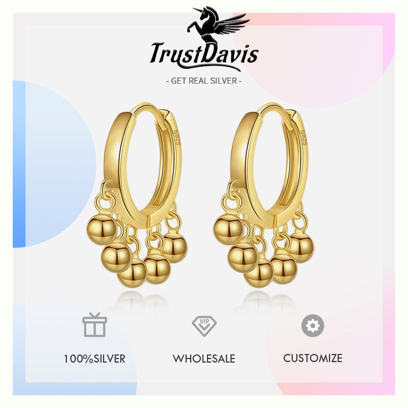 Beads Tassel Charm Hoop Earrings DG0077