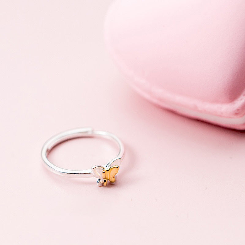 Fashionable Simple Butterfly Adjustable Ring for Women Girls Jewelry Gift DS4319
