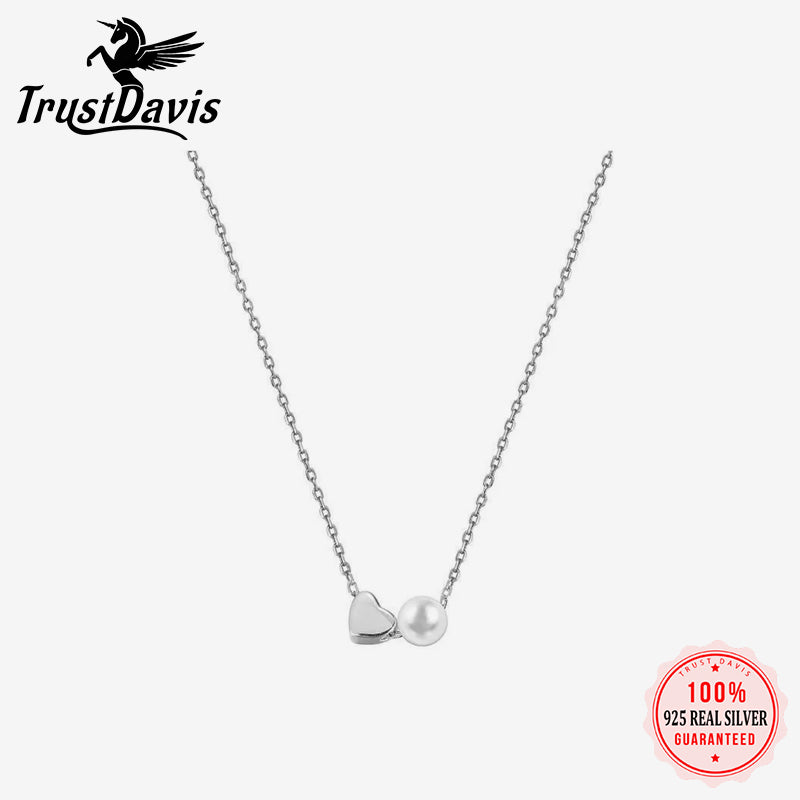 Romantic Heart Synthesis Pearl Choker Necklace DB1404