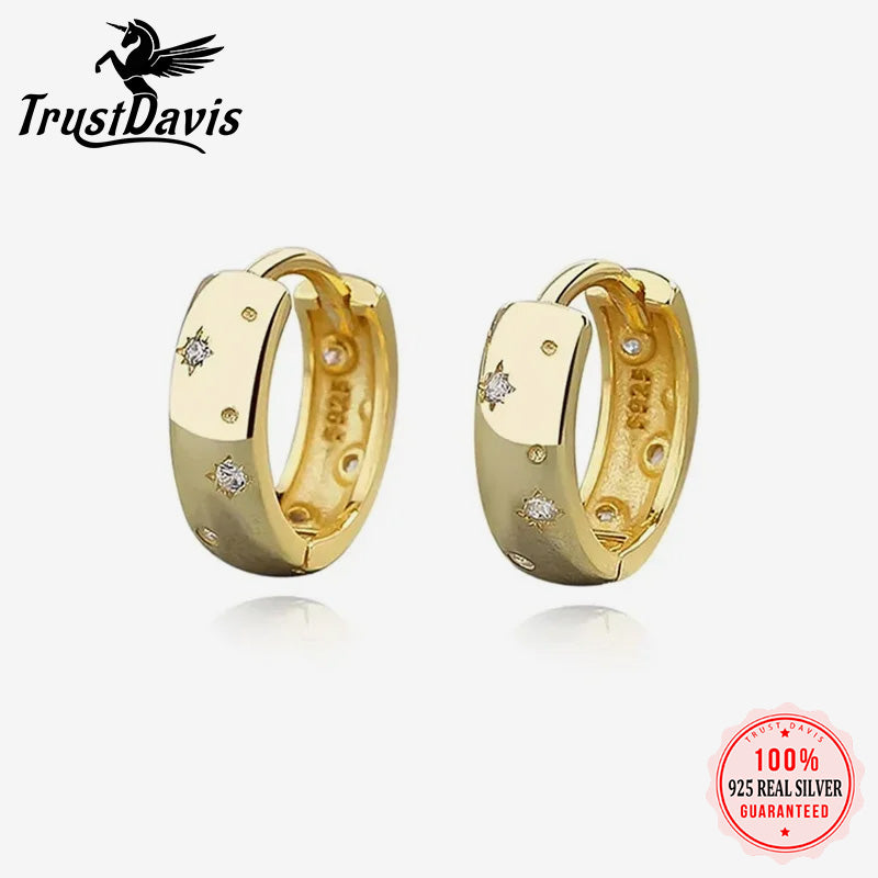 CZ Stars Hoop Earrings DS4160