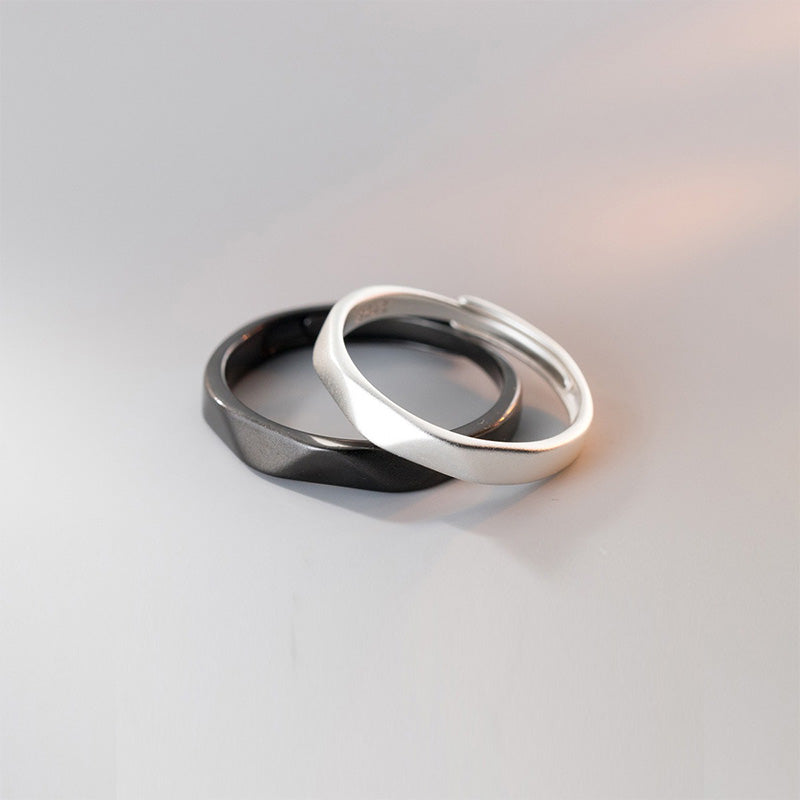 Simple Couple Rings Frosted Open Rings for Men and Women Jewelry Gift DS4321