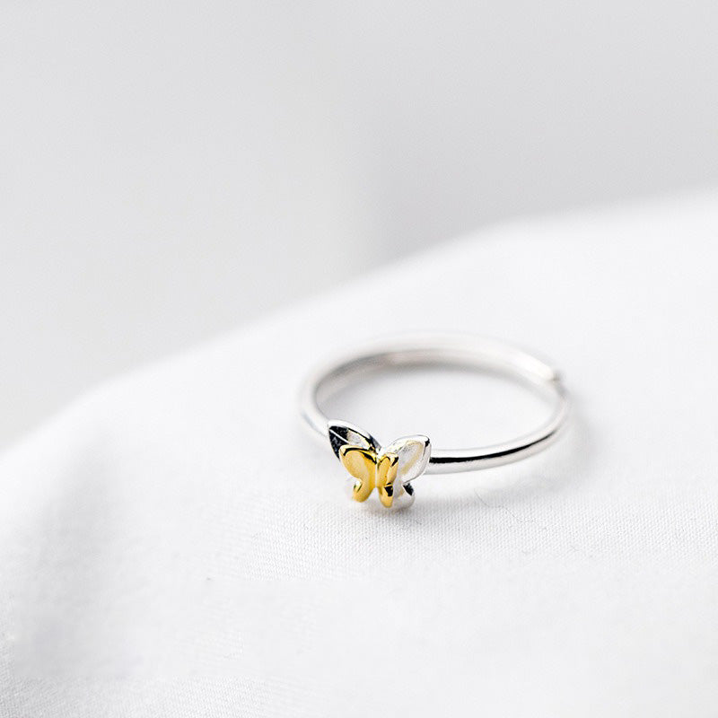 Fashionable Simple Butterfly Adjustable Ring for Women Girls Jewelry Gift DS4319