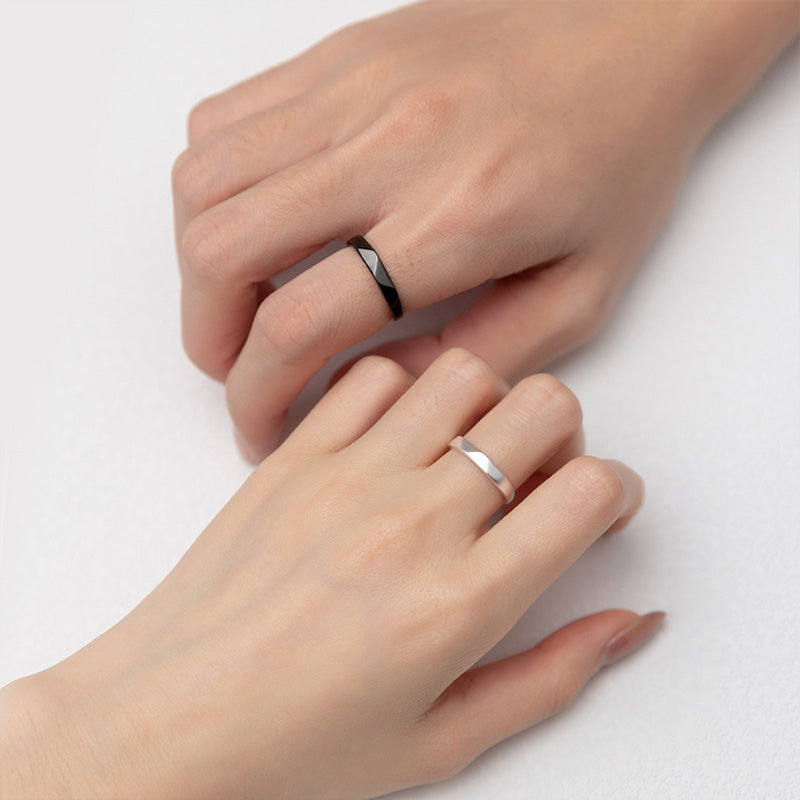 Simple Couple Rings Frosted Open Rings for Men and Women Jewelry Gift DS4321