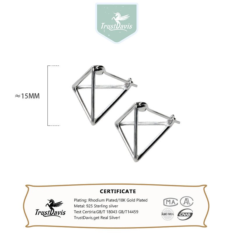 Earrings 3D Triangle Stud Earring 1Pair Women Girls Fashion Jewelry DS1274